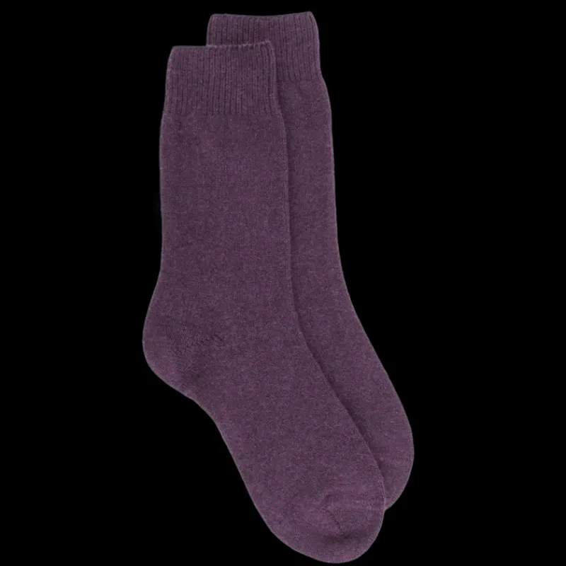 chaussettes_femme_en_lain_0-6.webp Femme Doré Doré Chaussettes^Chaussettes femme en laine et cachemire - Violet mûrier