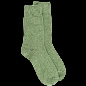 Femme Doré Doré Chaussettes^Chaussettes femme en laine et cachemire - Vert tremble