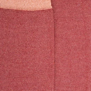Femme Doré Doré Chaussettes^Chaussettes femme en laine à mini rayures effet brillant - Rouge pommard