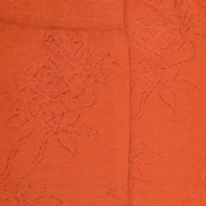 Femme Doré Doré Chaussettes^Chaussettes femme en laine avec transparence - Orange cognac