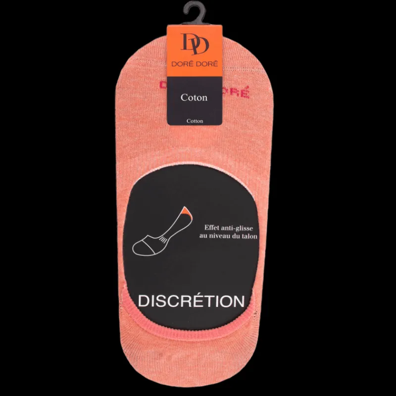 chaussettes_femme_invisib_0-9.webp Femme Doré Doré Chaussettes Invisibles^Chaussettes femme invisible en coton et bandes anti-glisse -
