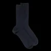 Femme Doré Doré Chaussettes^Chaussettes femme spéciales jambes sensibles sans bord élastique en laine - Bleu foncé