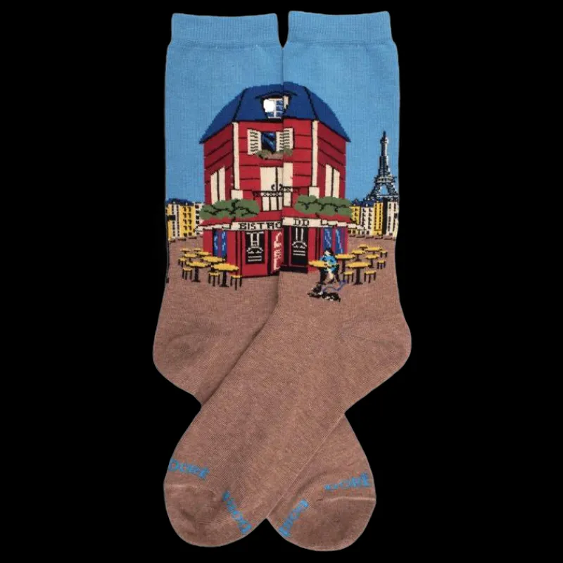 chaussettes_femmes_en_cot_0.webp Femme Doré Doré Chaussettes^Chaussettes femmes en coton à motifs paysage - Marron Caille
