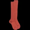 Enfant Doré Doré Chaussettes Hautes^Chaussettes hautes côtelées en coton doux pour enfants - Henné