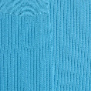 Homme Doré Doré Chaussettes^Chaussettes homme à côtes 100% fil d'Écosse - Bleu Pirogue