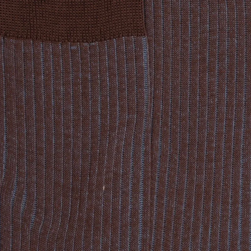 chaussettes_homme__ctes_b_1-2.webp Homme Doré Doré Chaussettes^Chaussettes homme à côtes bicolores en fil d'Écosse - Bois & Bleu Antarctique