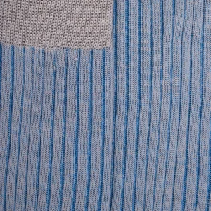 Homme Doré Doré Chaussettes^Chaussettes homme à côtes bicolores en fil d'Écosse - Gris Métal & Bleu Bassin