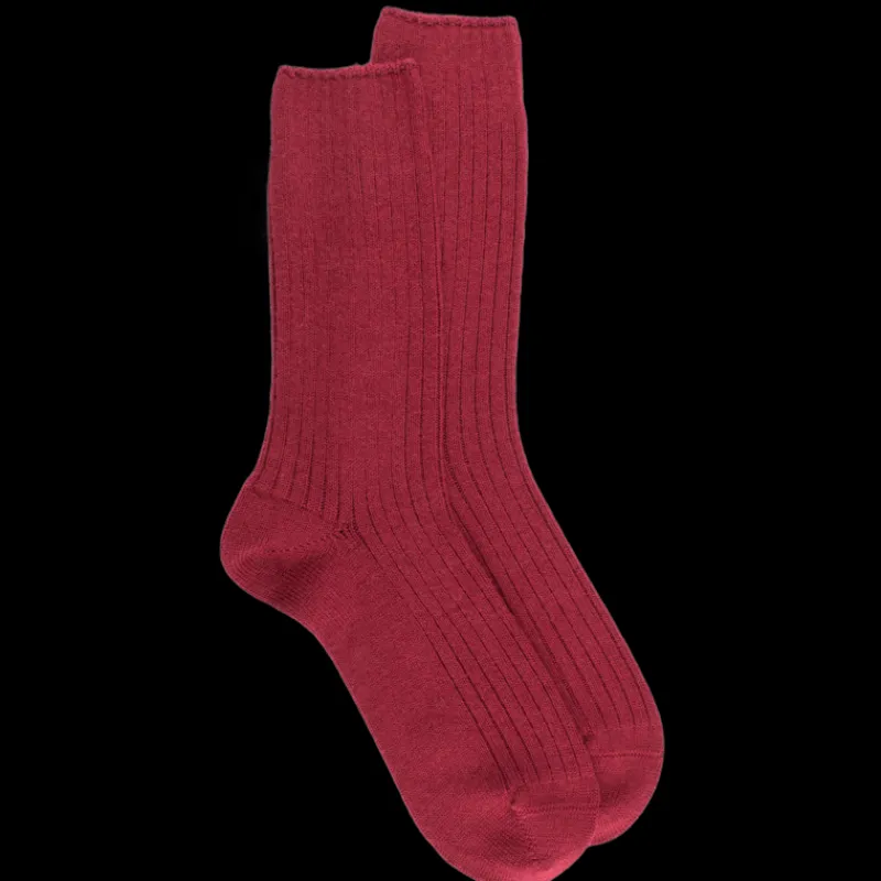 chaussettes_homme__ctes_e_0-4.webp Homme Doré Doré Chaussettes^Chaussettes homme à côtes en laine - Rouge pommard