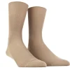 Homme Doré Doré Chaussettes^Chaussettes homme à côtes sans bord élastique en fil d'Écosse - Marron Faon