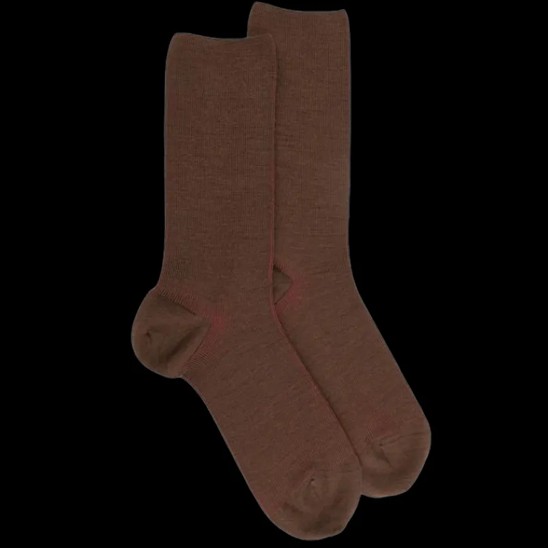 chaussettes_homme__ctes_s_0-5.webp Homme Doré Doré Chaussettes^Chaussettes homme à côtes sans bord élastique en laine -