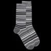 Homme Doré Doré Chaussettes^Chaussettes homme à rayures en fil d'Écosse - Gris Bourrasque & Gris Otarie