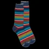 Homme Doré Doré Chaussettes^Chaussettes homme à rayures en fil d'Écosse - Bleu Facteur & Bleu