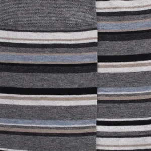 Homme Doré Doré Chaussettes^Chaussettes homme à rayures en fil d'Écosse - Gris Bourrasque & Gris Otarie