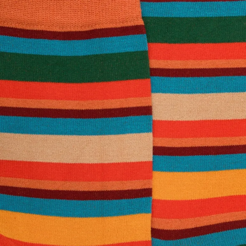 chaussettes_homme__rayure_1-8.webp Homme Doré Doré Chaussettes^Chaussettes homme à rayures en fil d'Écosse - Oranger & Vert thym