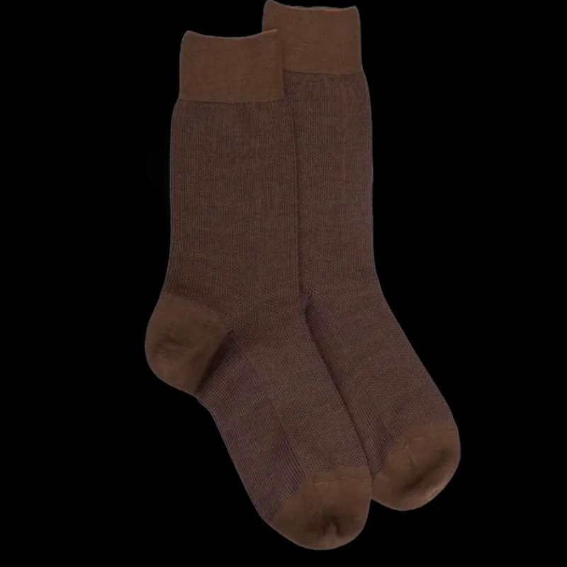 chaussettes_homme_caviar__0.webp Homme Doré Doré Chaussettes^Chaussettes homme caviar en laine merinos - Bois & violet Byzance