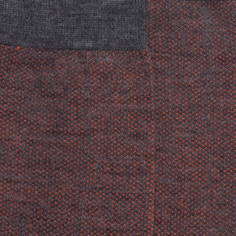 chaussettes_homme_caviar__1-4.webp Homme Doré Doré Chaussettes^Chaussettes homme caviar en laine merinos - Gris étain & Orange henné