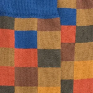 Homme Doré Doré Chaussettes^Chaussettes homme échiquier en coton -