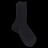 Homme Doré Doré Chaussettes^Chaussettes Homme côtelées en pur fil d'Ecosse - Bleu marine foncé