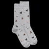 Homme Doré Doré Chaussettes^Chaussettes homme en coton à motifs chats - Gris Rocheux