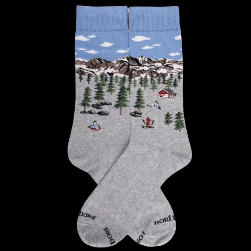 chaussettes_homme_en_coto_0-16.webp Homme Doré Doré Chaussettes^Chaussettes homme en coton à motif de paysages d'hiver - Gris Rocheux