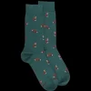 Homme Doré Doré Chaussettes^Chaussettes homme en coton à motif renard - Vert Saule