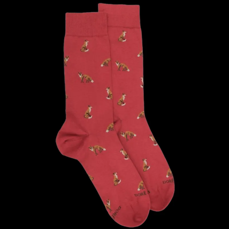 chaussettes_homme_en_coto_0-18.webp Homme Doré Doré Chaussettes^Chaussettes homme en coton à motif renard -