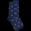Homme Doré Doré Chaussettes^Chaussettes homme en coton à motif renard - Bleu Voilier