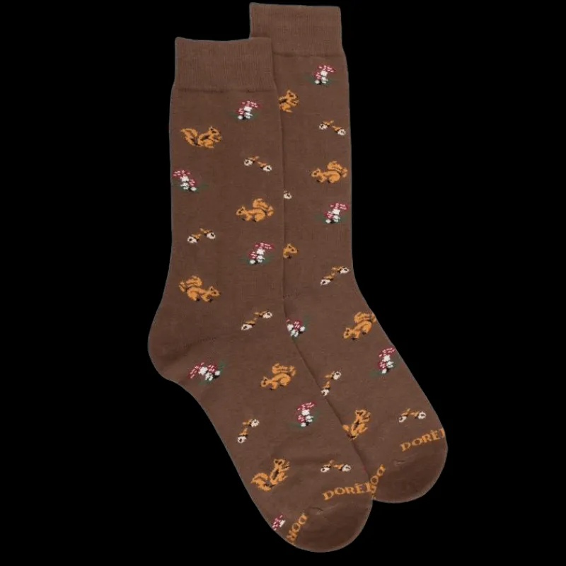 chaussettes_homme_en_coto_0-30.webp Homme Doré Doré Chaussettes^Chaussettes homme en coton avec motif d'écureuil et de champignons -