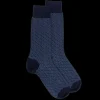 Homme Doré Doré Chaussettes^Chaussettes homme en coton à motif géométrique - Bleu Matelot