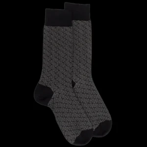 Homme Doré Doré Chaussettes^Chaussettes homme en coton à motif géométrique -