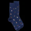 Homme Doré Doré Chaussettes^Chaussettes homme en coton à motif chats - Bleu Voilier