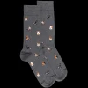 Homme Doré Doré Chaussettes^Chaussettes homme en coton à motif chats - Gris oxford