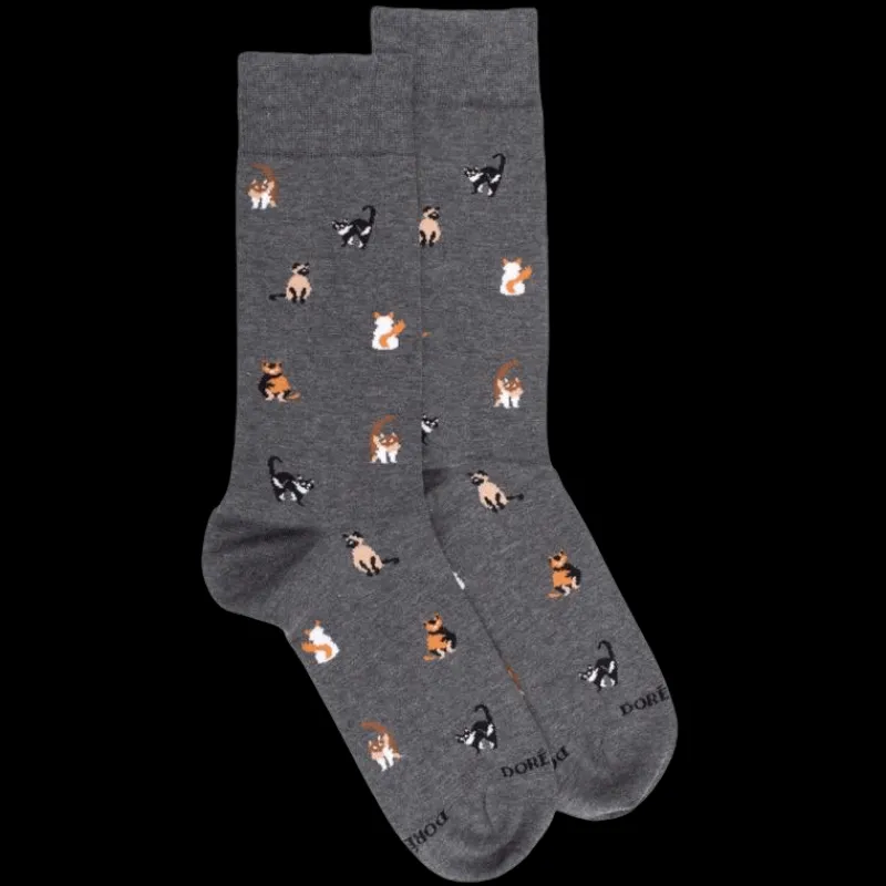 chaussettes_homme_en_coto_0-46.webp Homme Doré Doré Chaussettes^Chaussettes homme en coton à motif chats - Gris oxford