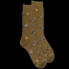 Homme Doré Doré Chaussettes^Chaussettes homme en coton motif hibou - Vert pistache & bleu cosmos