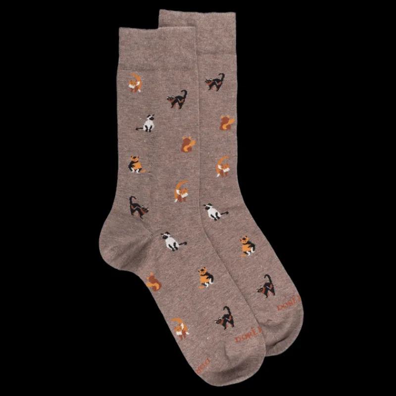 chaussettes_homme_en_coto_0-56.webp Homme Doré Doré Chaussettes^Chaussettes homme en coton à motif chats - Blanc Grive