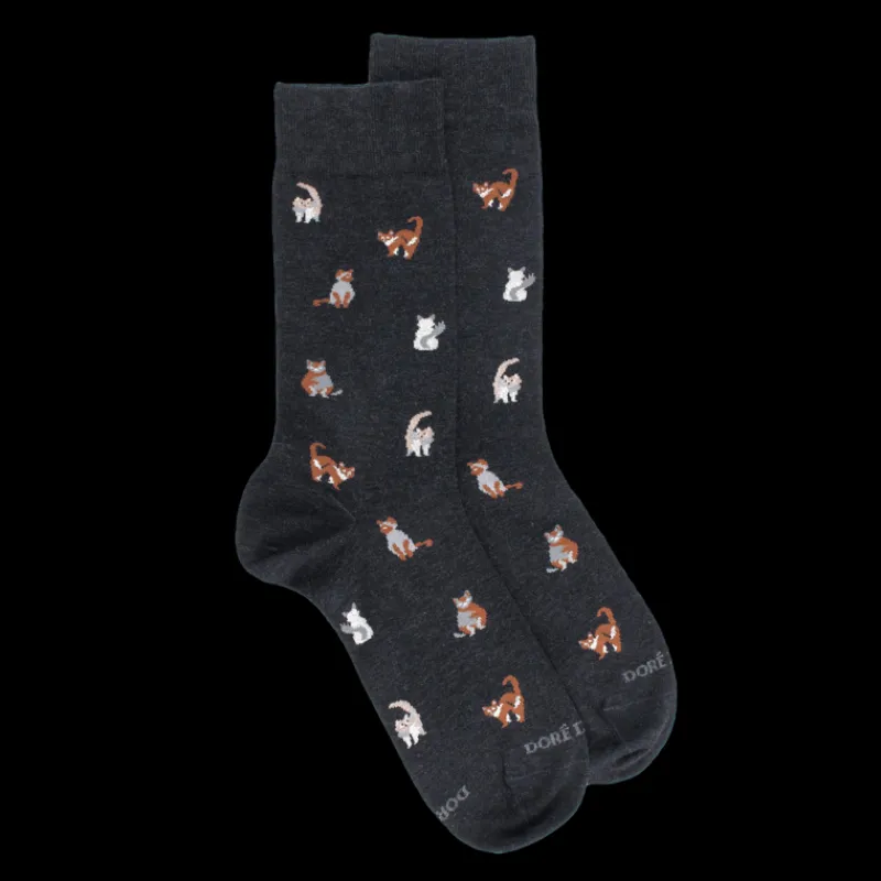 chaussettes_homme_en_coto_0-59.webp Homme Doré Doré Chaussettes^Chaussettes homme en coton à motif chats - Gris anthracite