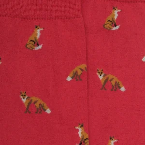 Homme Doré Doré Chaussettes^Chaussettes homme en coton à motif renard -