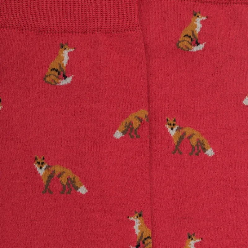 chaussettes_homme_en_coto_1-18.webp Homme Doré Doré Chaussettes^Chaussettes homme en coton à motif renard -