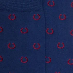 Homme Doré Doré Chaussettes^Chaussettes homme en coton à motif fer à cheval - Bleu Voilier