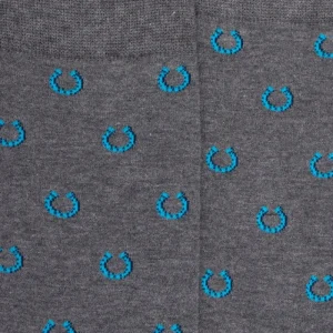 Homme Doré Doré Chaussettes^Chaussettes homme en coton à motif fer à cheval - Gris oxford
