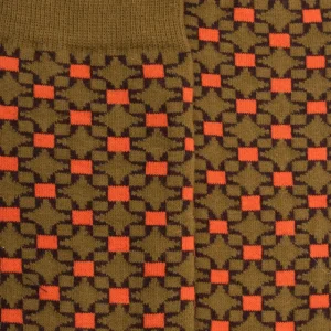 Homme Doré Doré Chaussettes^Chaussettes homme en coton à motif géométrique - Vert pistache