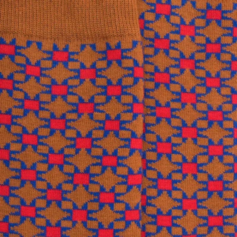 chaussettes_homme_en_coto_1-26.webp Homme Doré Doré Chaussettes^Chaussettes homme en coton à motif géométrique - Orange écureuil