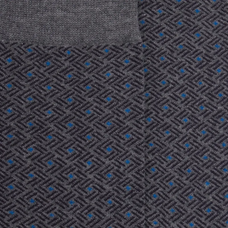 chaussettes_homme_en_coto_1-39.webp Homme Doré Doré Chaussettes^Chaussettes homme en coton à motif géométrique - Gris oxford