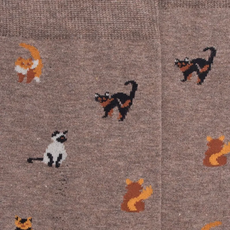 chaussettes_homme_en_coto_1-56.webp Homme Doré Doré Chaussettes^Chaussettes homme en coton à motif chats - Blanc Grive