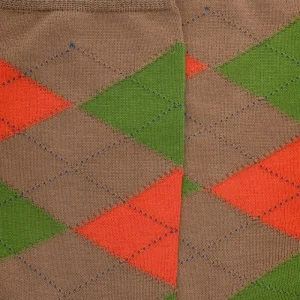 Homme Doré Doré Chaussettes^Chaussettes homme en coton à motifs intarsia - Marron Faon