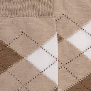 Homme Doré Doré Chaussettes^Chaussettes homme en coton à motifs intarsia - Beige Grège