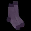 Homme Doré Doré Chaussettes^Chaussettes homme en fil d'Écosse renforcé à motifs caviar - Violet mûrier & Violet Corolle