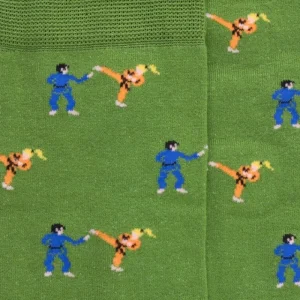 Homme Doré Doré Chaussettes^Chaussettes homme en fil d'Ecosse à motifs Judo - Vert Campagne