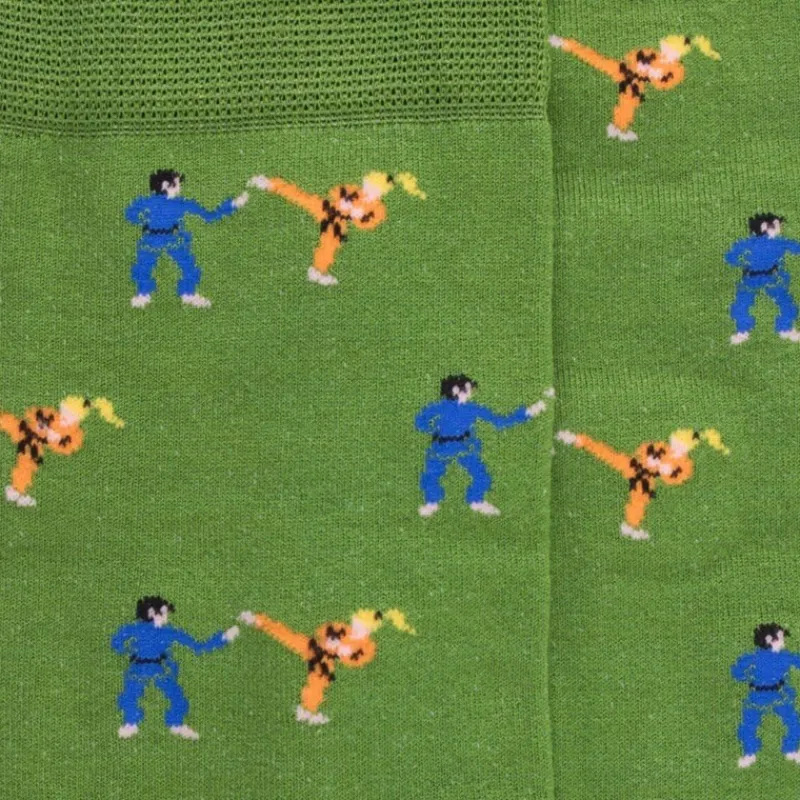 chaussettes_homme_en_fil__1-1.webp Homme Doré Doré Chaussettes^Chaussettes homme en fil d'Ecosse à motifs Judo - Vert Campagne