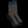 Homme Doré Doré Chaussettes^Chaussettes homme en laine à motif à trois couleurs - Gris anthracite & Bleu marsouin